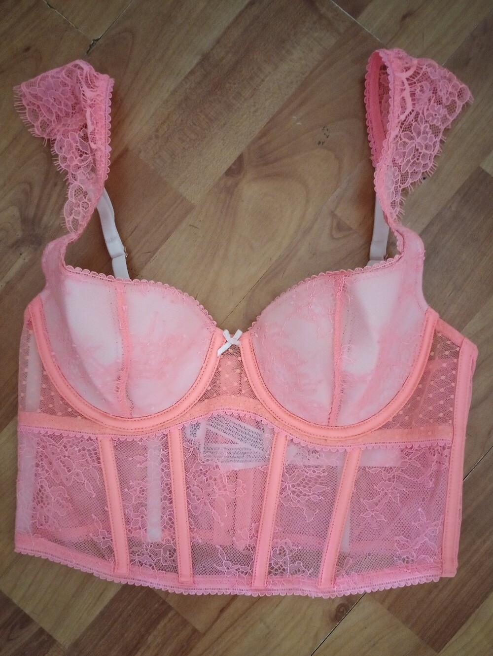 New Victoria's Secret Dream Angels Coral Lace Longline Bra